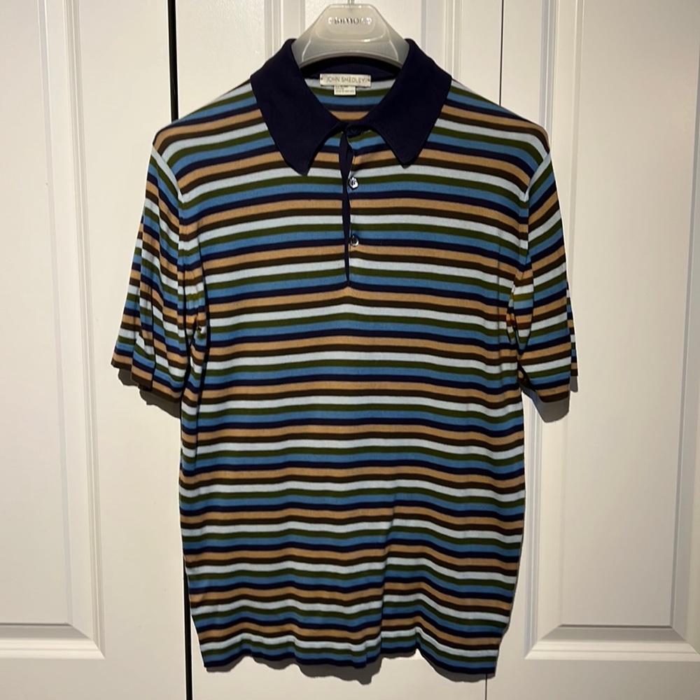 John Smedley of London sea island cotton polo shirt